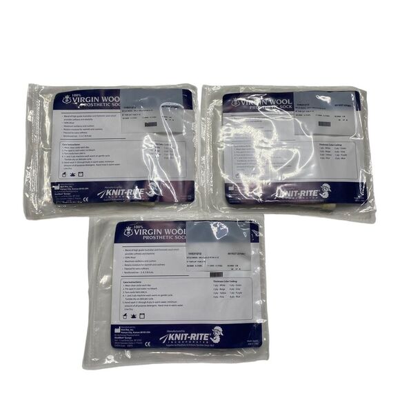 Lot of 3 100% Virgin Wool Prosthetic Sock 1HS31212 New in Packages Made in USA - Picture 1 of 9